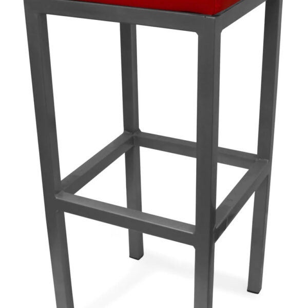 Cara Brushed Square Stool Fixed Height Frame 3 Colours - Red