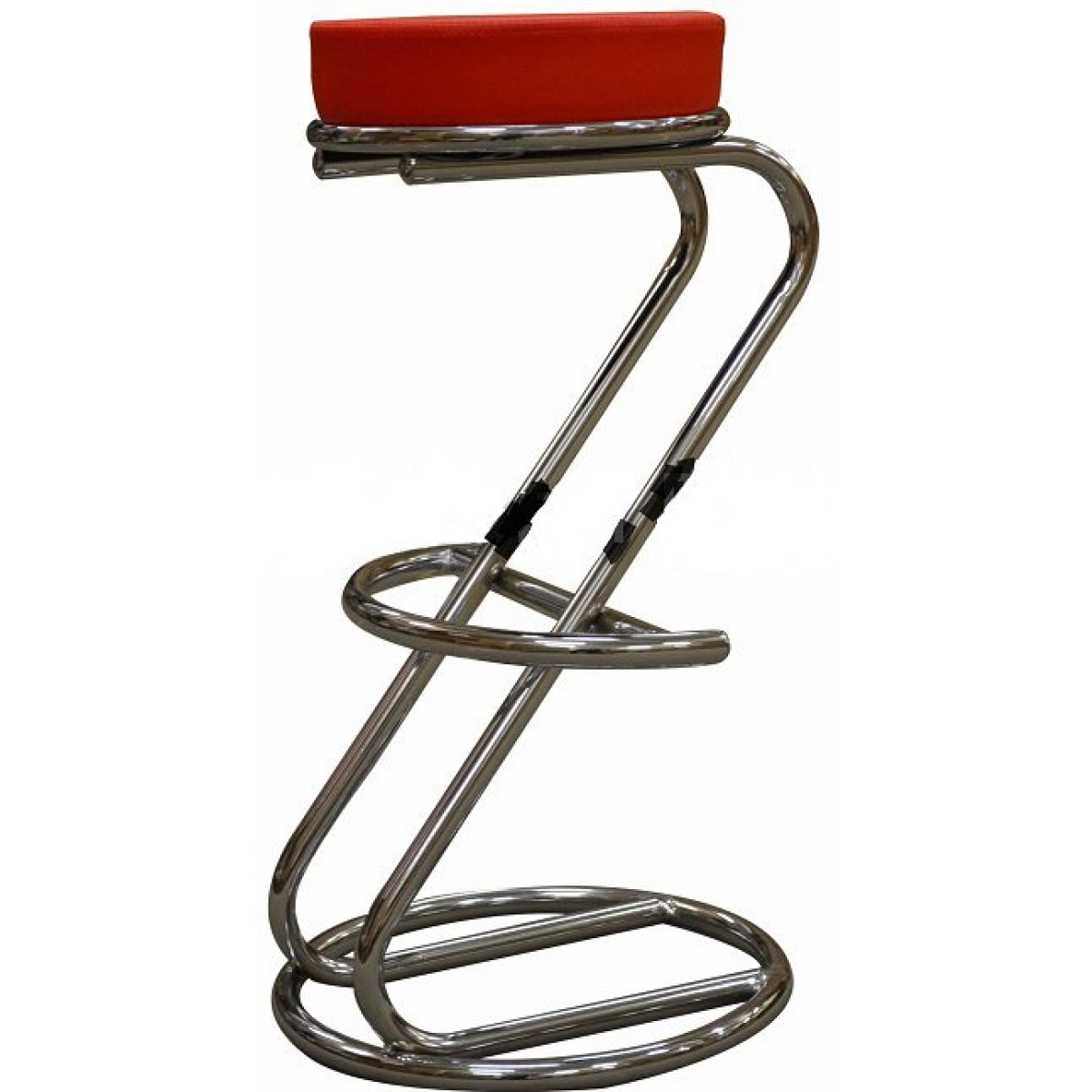 Lombardi Z Shaped Breakfast Bar Stool Faux Leather Red - Grey.