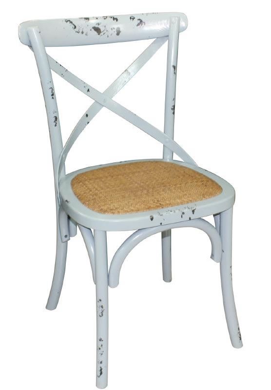 Pair Lucy Blue Wooden Chair