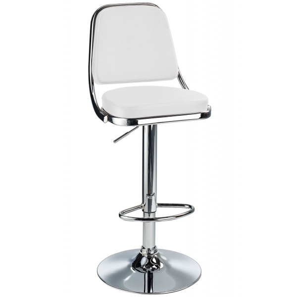 Romano Breakfast Bar Stool - White Height Adjustable.