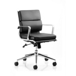 Sava Executive Black Bonded Leather Medium Arms