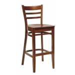 Linker Dark Wood Frame High Bar Stool