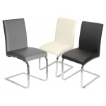 Derick Cream Chrome Chair - Grey