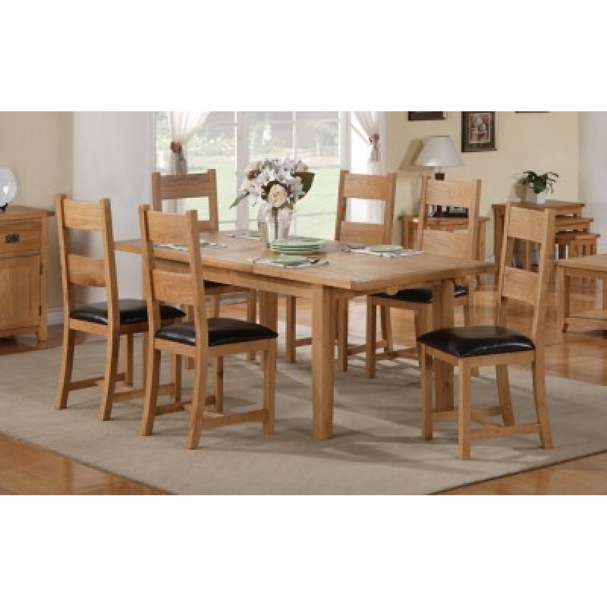 Starry Oak Table 6 Chairs - Extending