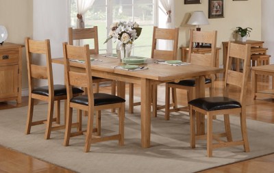 Starry Oak Table 6 Chairs - Extending