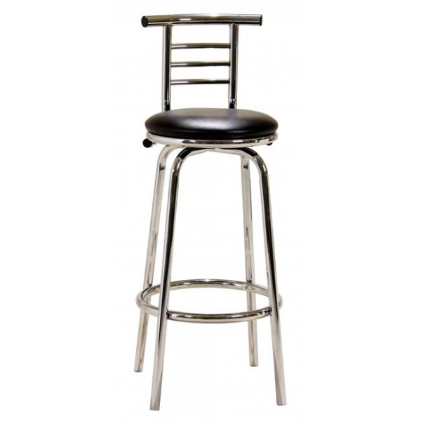 Lancaster Black Chrome Breakfast Bar Stool