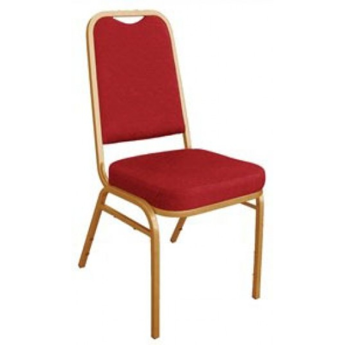 Brelone Set Of 4 Squared Chairs Red Gold Frame