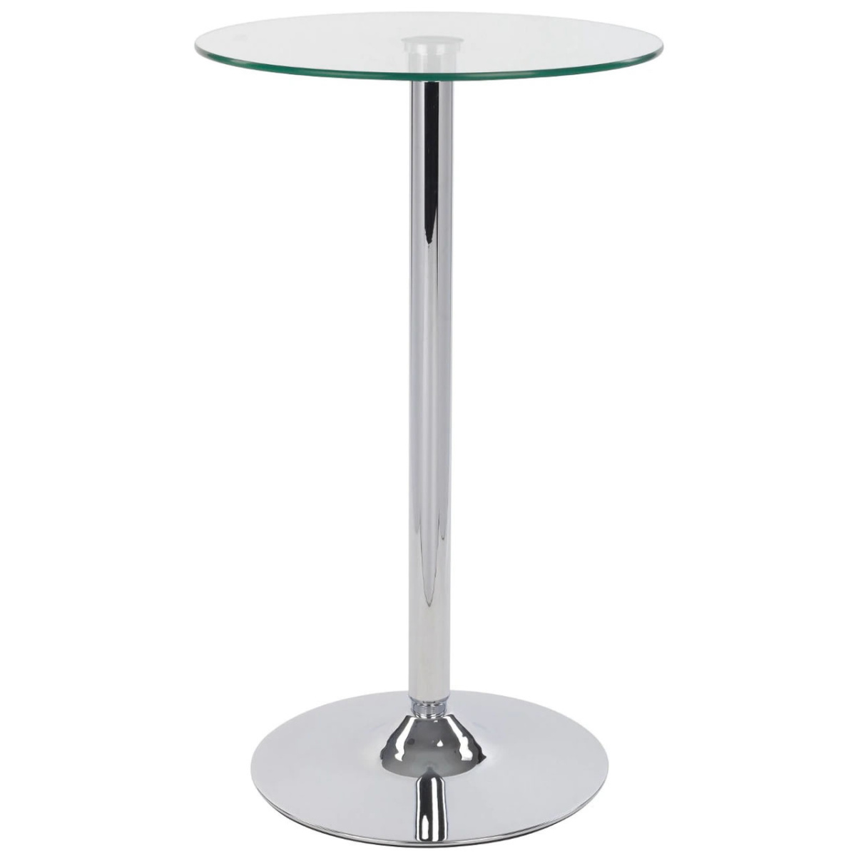 Bert Table Tall Clear Round Glass Bistro Bar Table