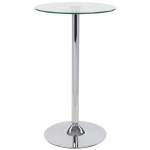 Bert Table Tall Clear Round Glass Bistro Bar Table