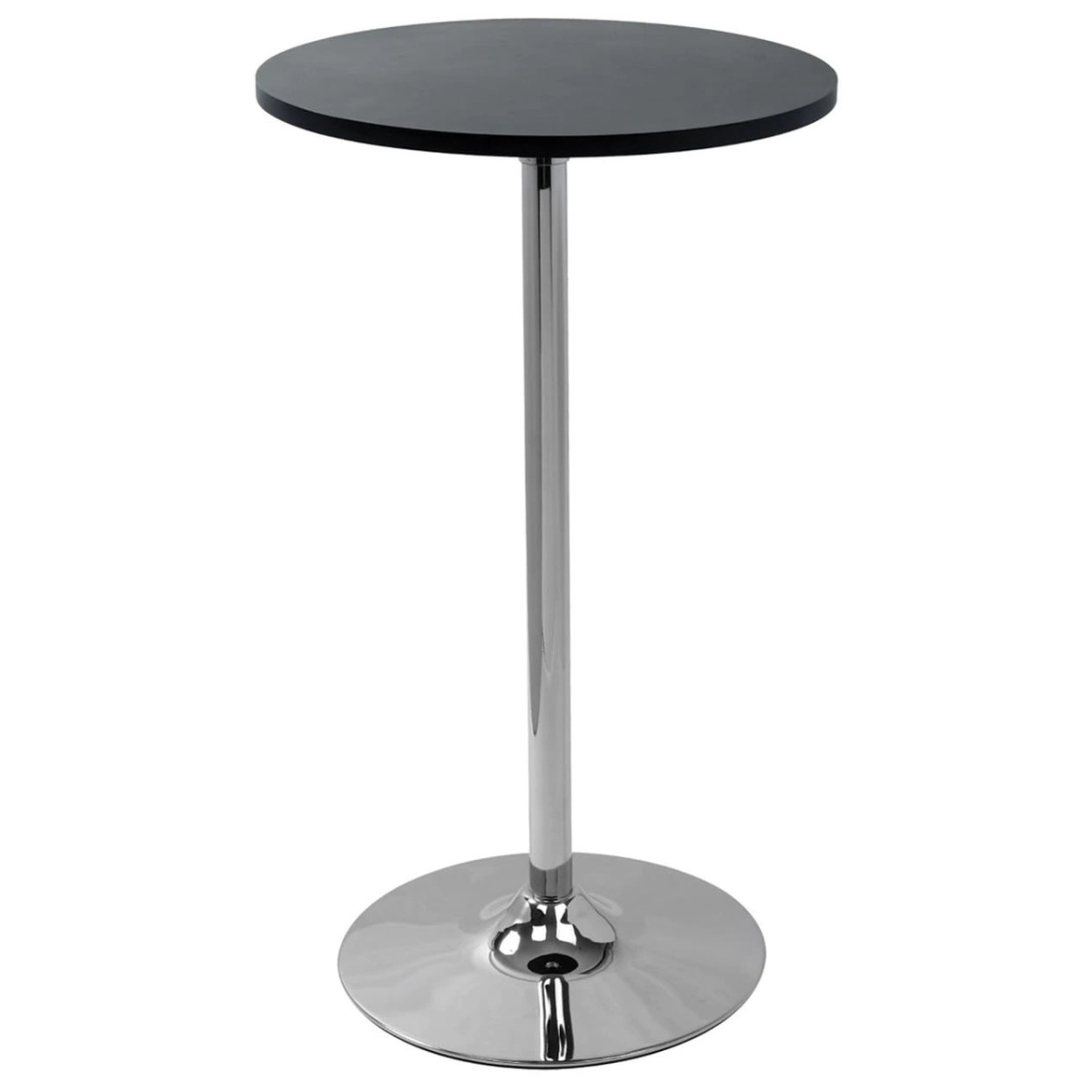 Alsing Tall Bar Poseur Table Black Round Top