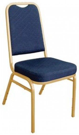 Brelone Set Of 4 Squared Chairs Blue Gold Frame