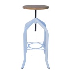 Tarapi Industrial Bar Stool Rustic White Frame Height Adjustable.