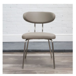 Marago Steel Faux Leather Chair - Various Colours - Taupe