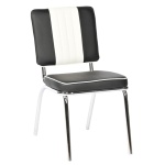 Chicago Retro Kitchen Diner Chair with Chrome Legs and Padded Seat
