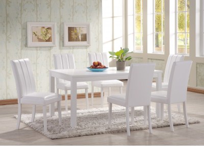 Tari White Dining Table And 6 Chairs