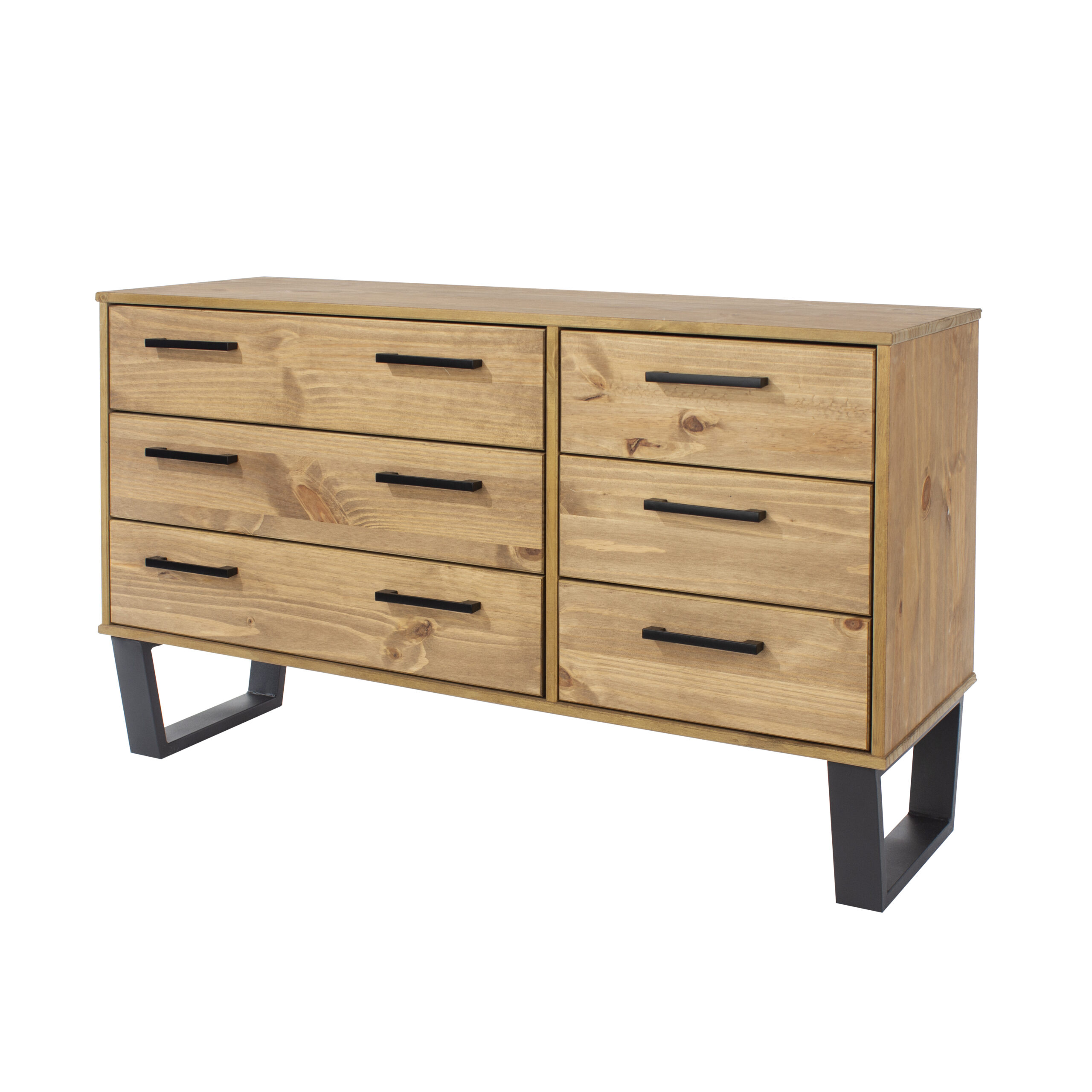 Tocos Pine 3+3 Drawer Wide Chest Of Drawers