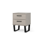 TTocos Grey 2 Drawer Bedside Cabinet