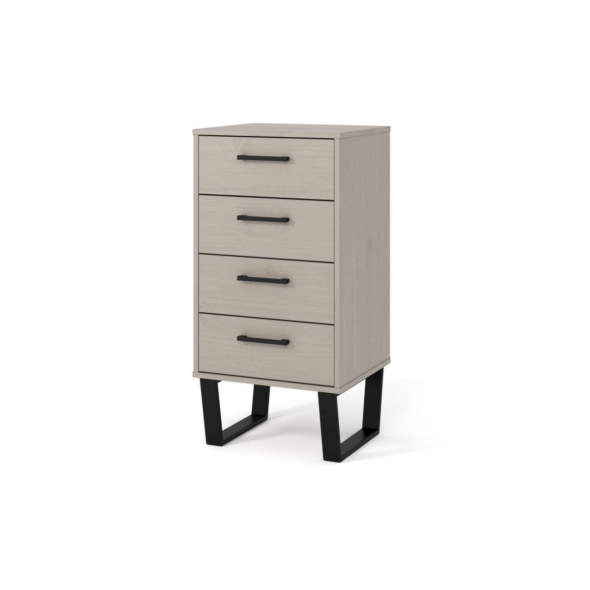 Tocos Grey 4 Drawer Narrow Chest Of Drawers