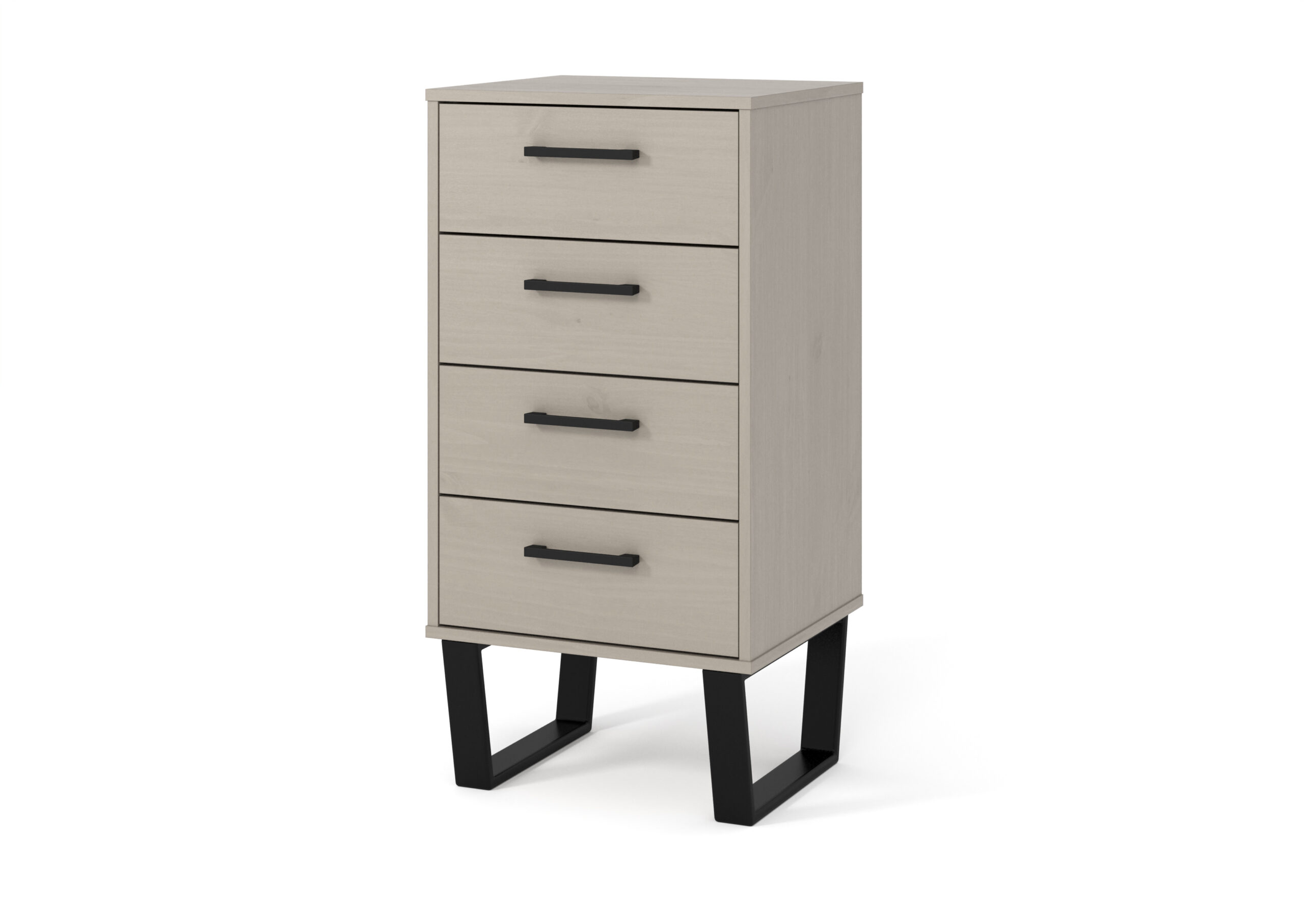 Tocos Grey 4 Drawer Narrow Chest Of Drawers