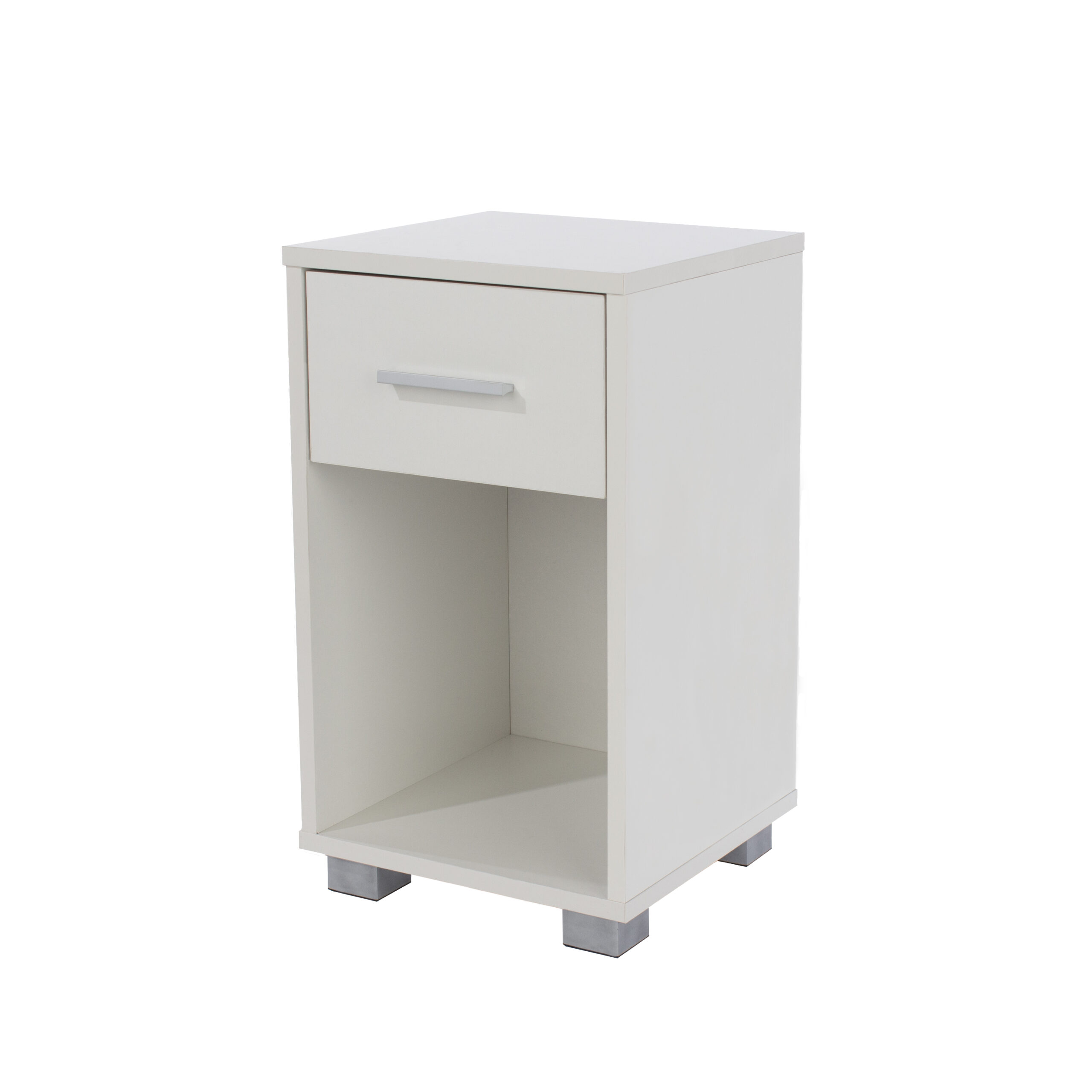 Losoy White 1 Drawer Compact Bedside Cabinet