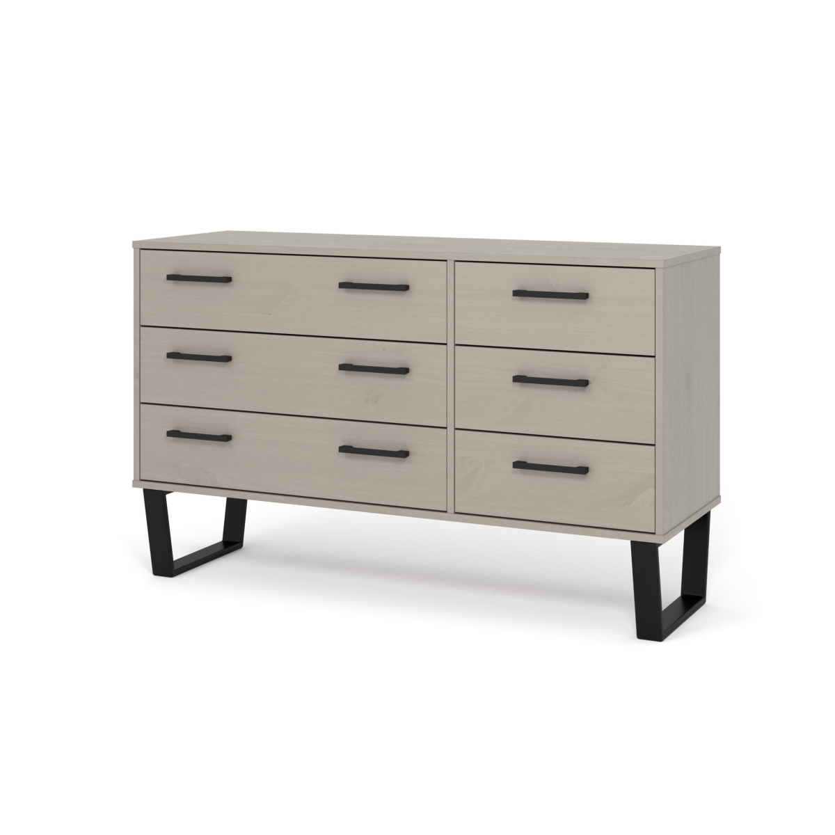 Tocos Grey 3+3 Drawer Wide Chest Of Drawers