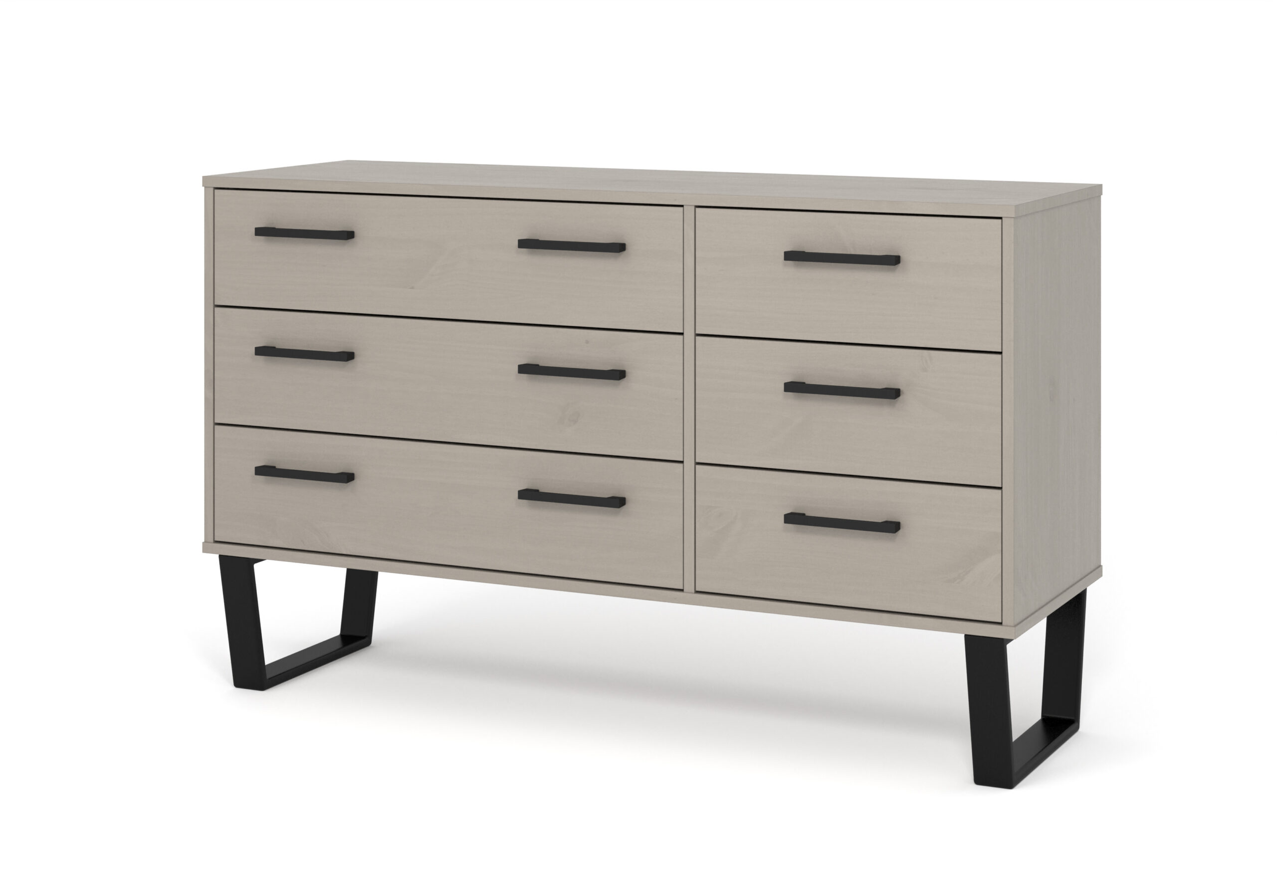 Tocos Grey 3+3 Drawer Wide Chest Of Drawers