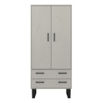 2 Drawer Grey Wax Wardrobe