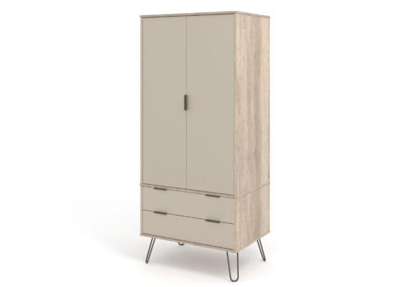 Augustine Driftwood 2 Door 2 Drawer Wardrobe