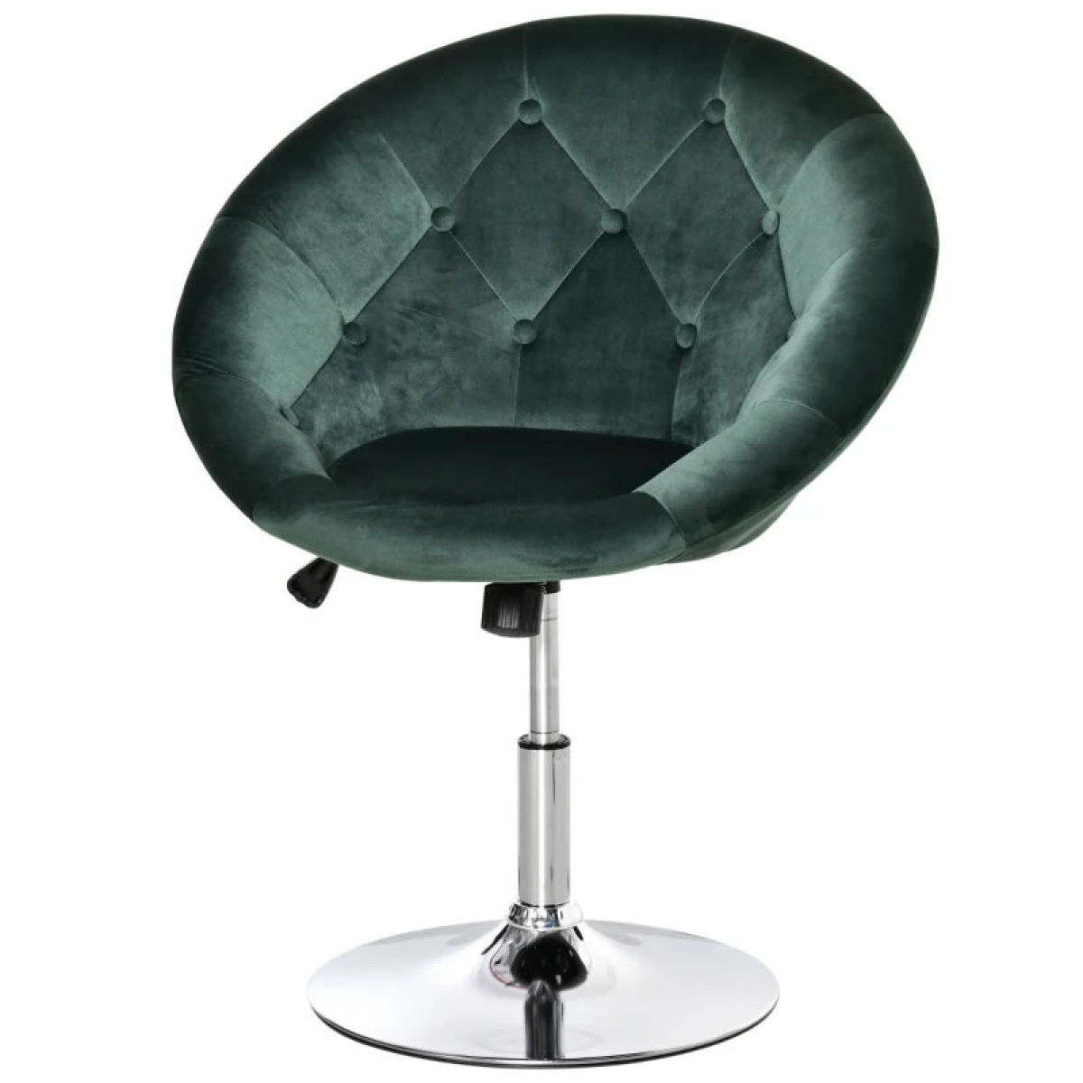 Green Modern Dining Height Bar Stool Velvet-Touch Tufted Fabric A