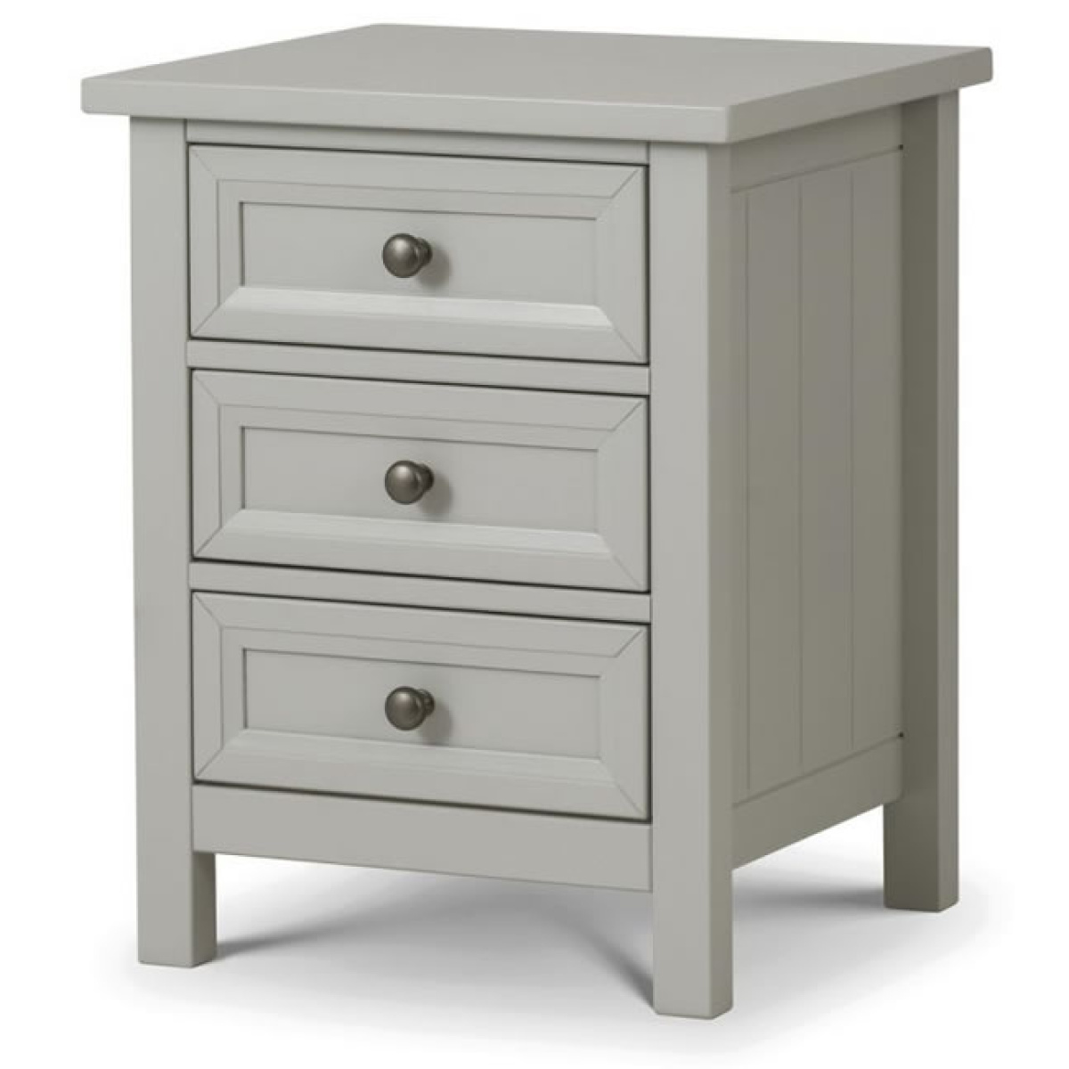 Viyella 3 Drawer Chest Bedside Table Dove Grey Lacquered