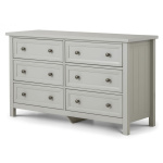Viyella Dove Grey 6 Drawer Wide Bedroom Chest Drawers Stone