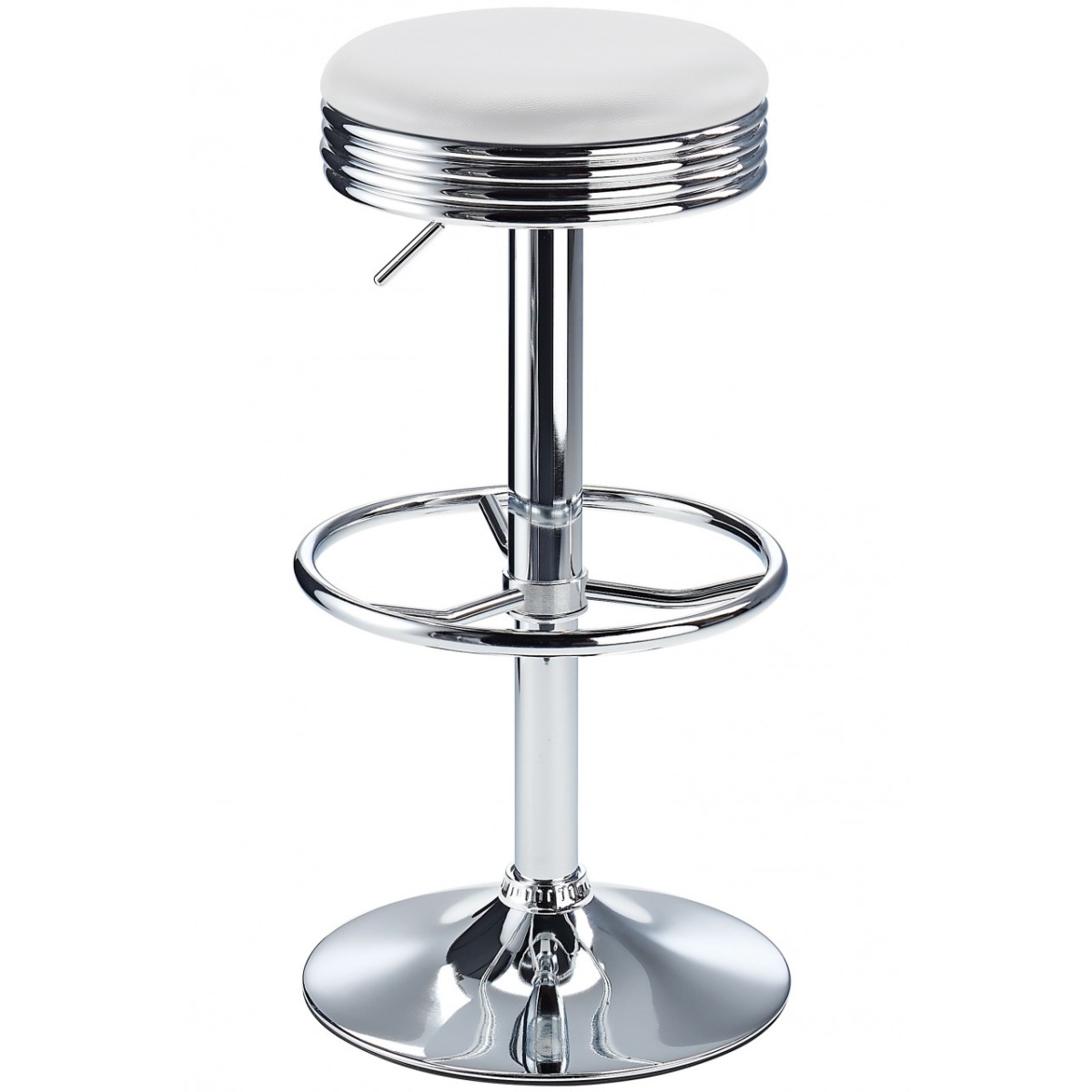 Calif Adjustable Bar Stool In White