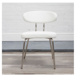 Marago Steel Faux Leather Chair - Various Colours - White