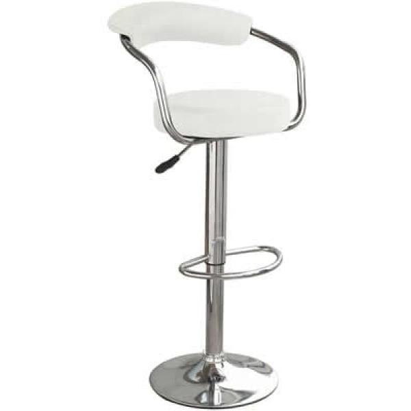 Drenzy White Bar Stool Arms Height Adjustable