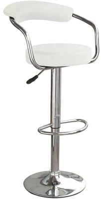 Drenzy White Bar Stool Arms Height Adjustable