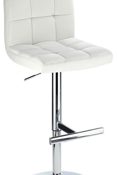 Cuborn White Bar Stool Faux Leather