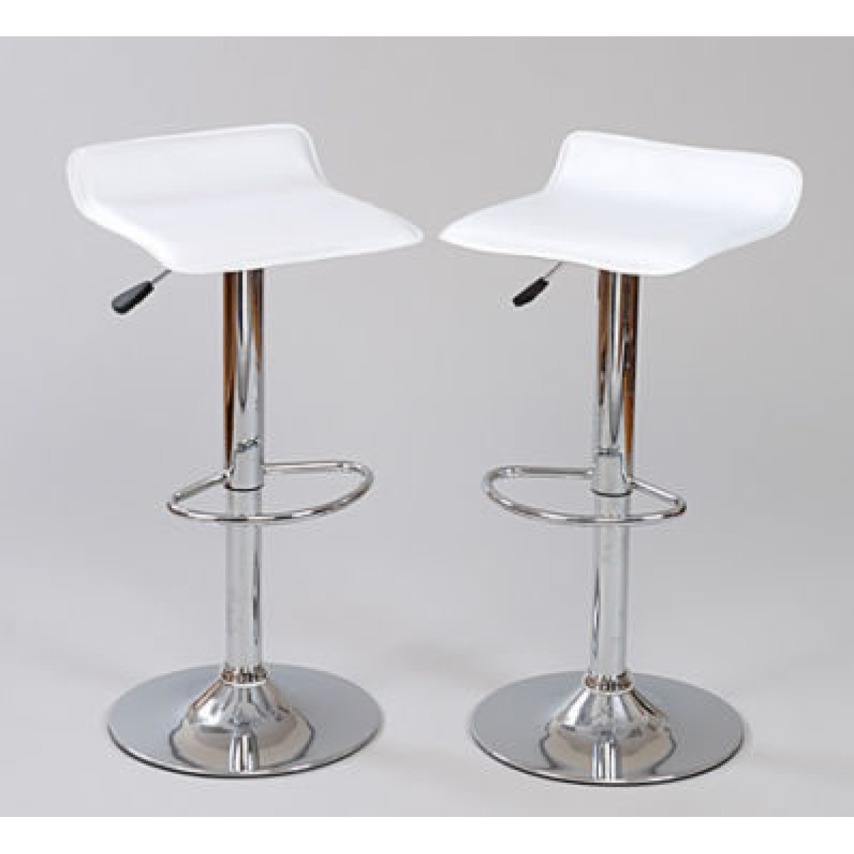 White Fusion Adjustable White Bar Stool Low