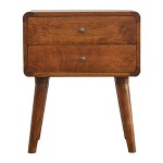 Ani Curved Chestnut Bedside Table