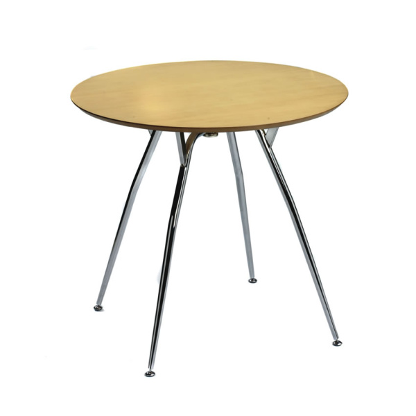 Mazone Round Small Table Stylishe Chrome Legs