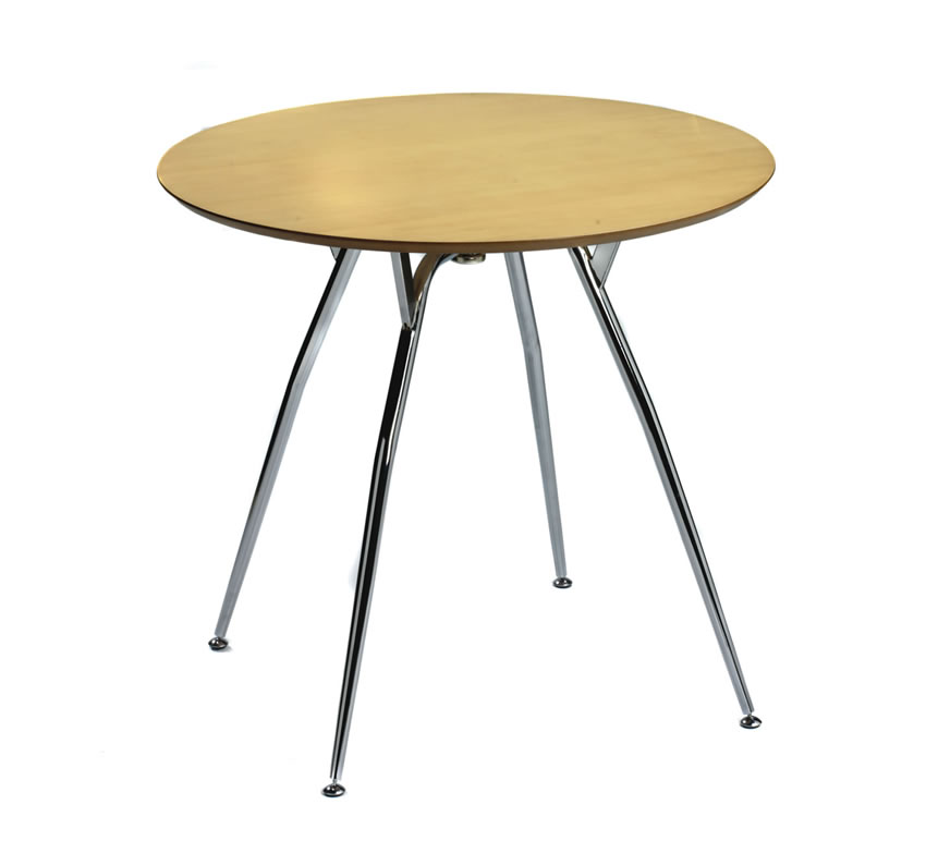 Mazone Round Small Table Stylishe Chrome Legs