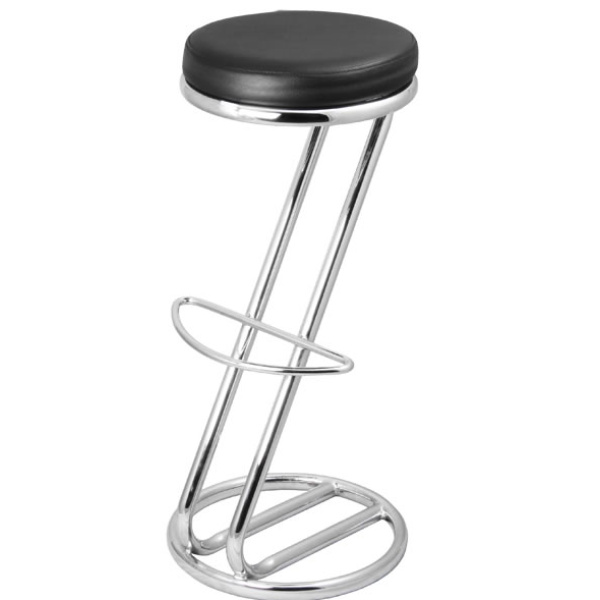 Z Shaped Fixed Height Black Bar Stool