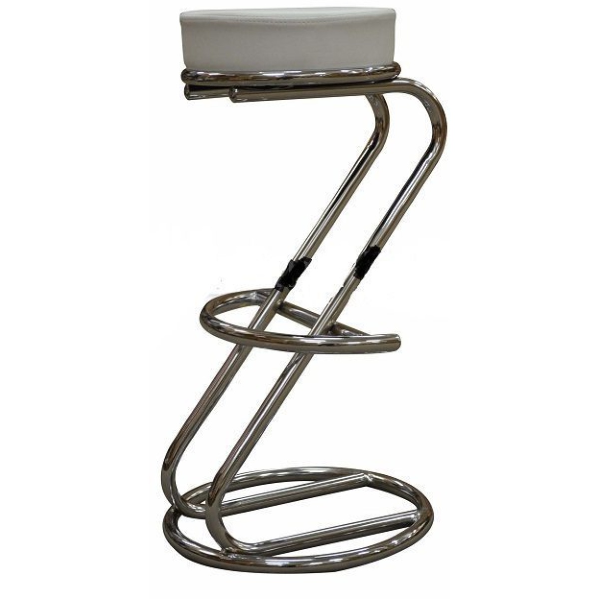 Lombardi Z Shaped Faux Leather Bar Stool - White - White.