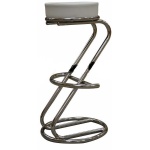 Lombardi Z Shaped Faux Leather Bar Stool - White - White.